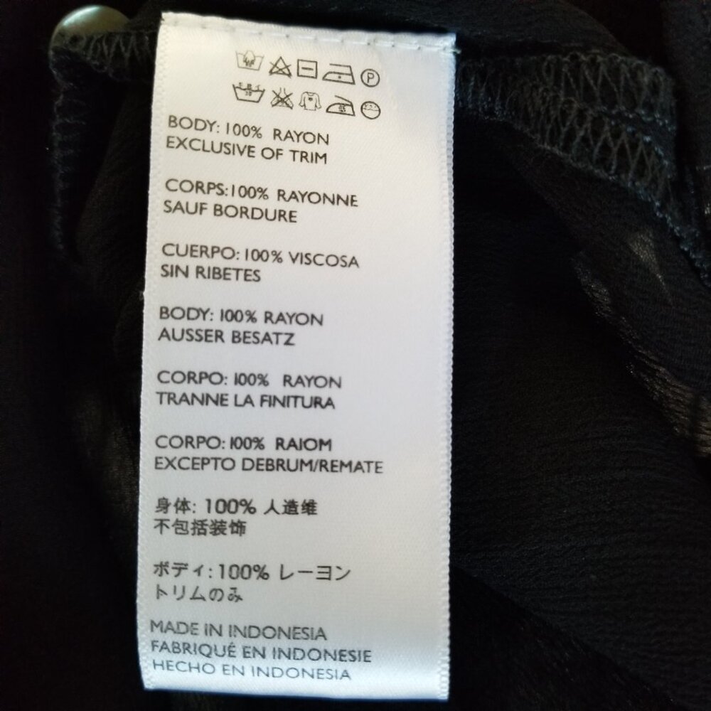 NWT Cleobella Autumn Blouse Jet Black Semi Sheer Size Large Tiered Trim High End - Picture 15 of 16